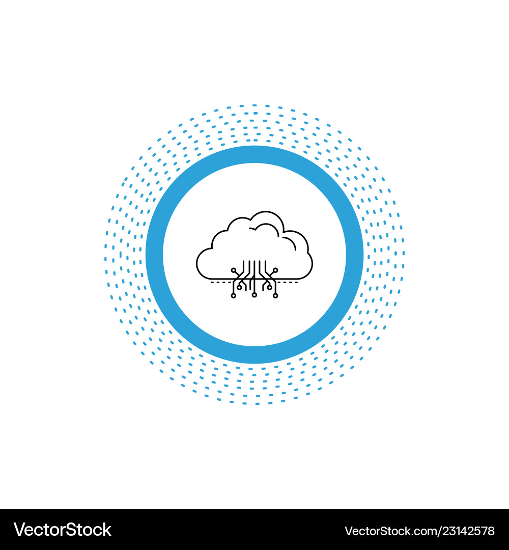 Cloud computing data hosting network line icon Cloud computing data hosting network line icon Vector Image