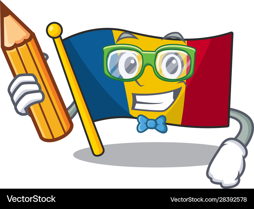 Cool smart student flag chad scroll character Vector Image