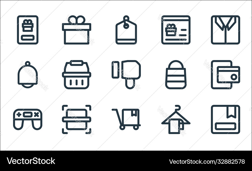 Ecommerce line icons linear set quality vector image