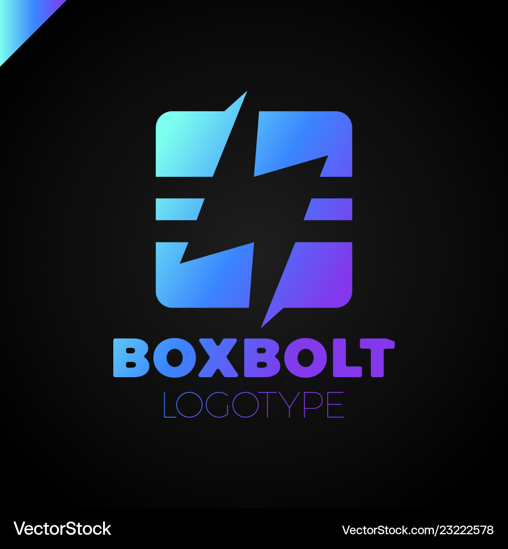 Flash icon abstract design template in square Vector Image