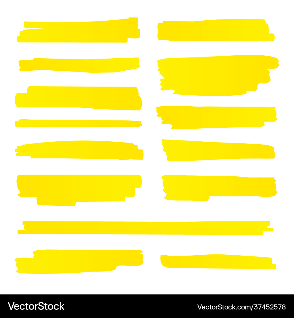 Highlight brush underline yellow marker pen Highlight brush underline yellow marker pen vector image