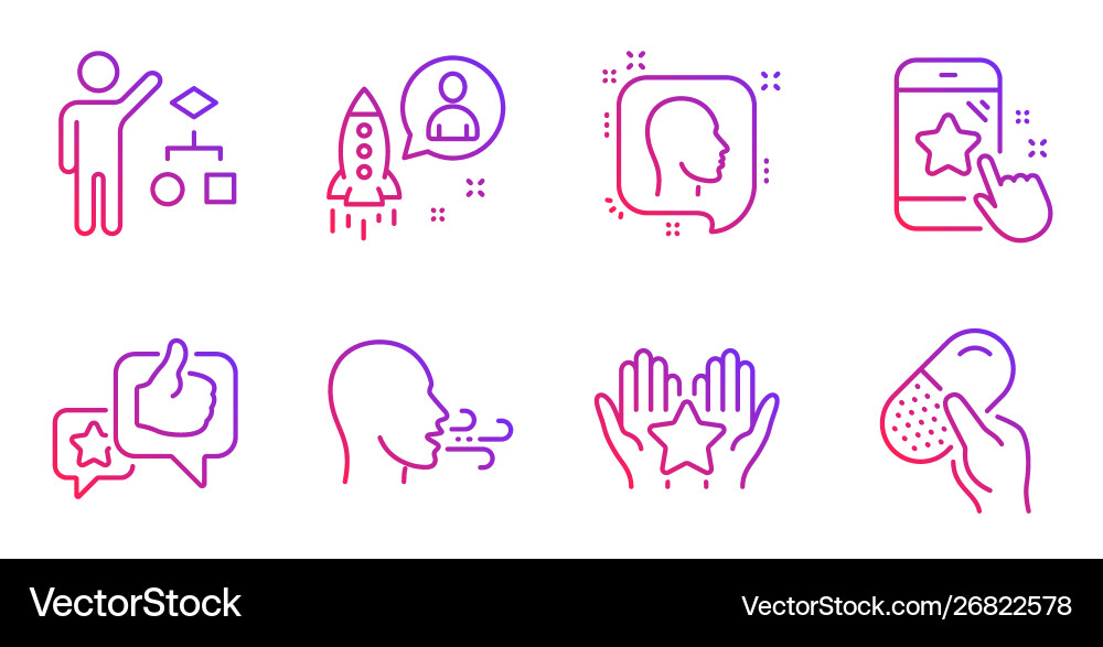 Like startup and head icons set algorithm Like startup and head icons set algorithm Vector Image