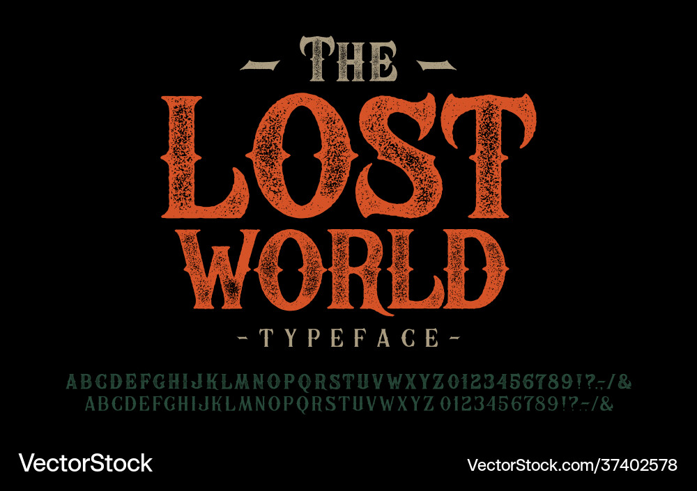 Lost World Retro Typeface vector image