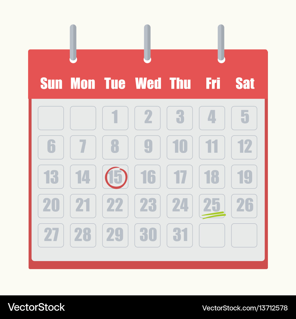 Roter Flip-Flop-Kalender mit Grauzahlen Nahaufnahme Roter Flip-Flop-Kalender mit Grauzahlen Nahaufnahme vektorbild