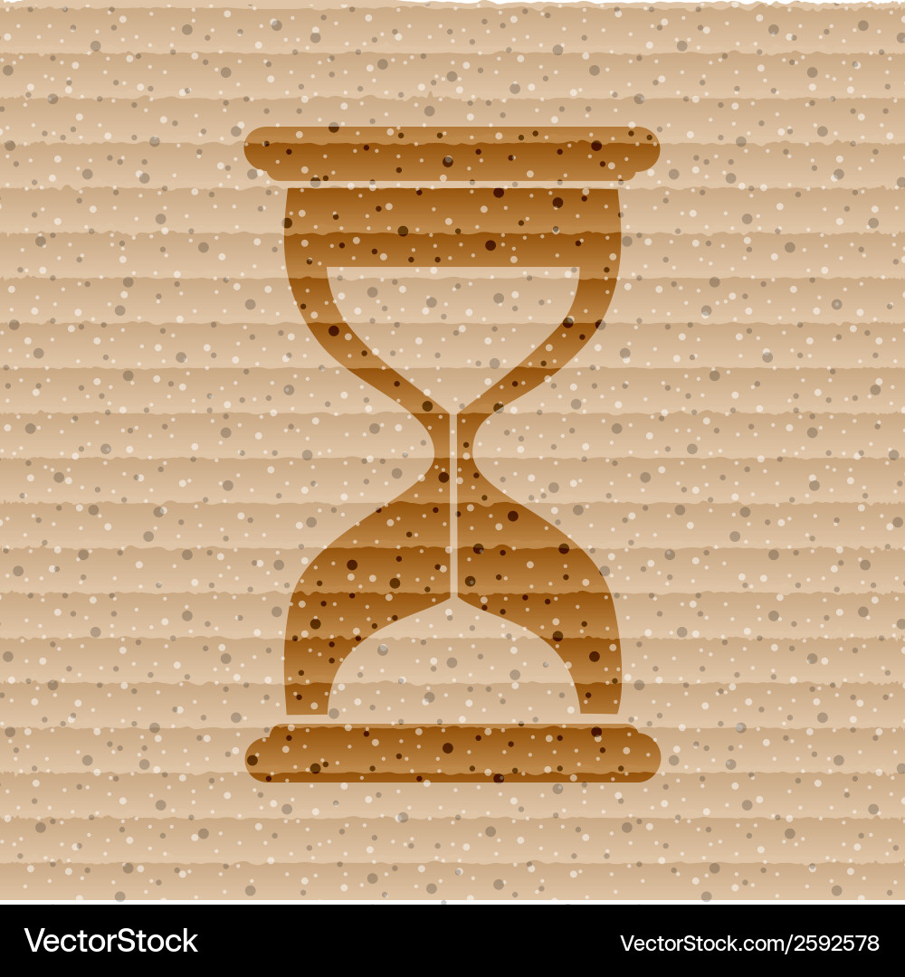 Sand clock glass timer flat modern web button vector image