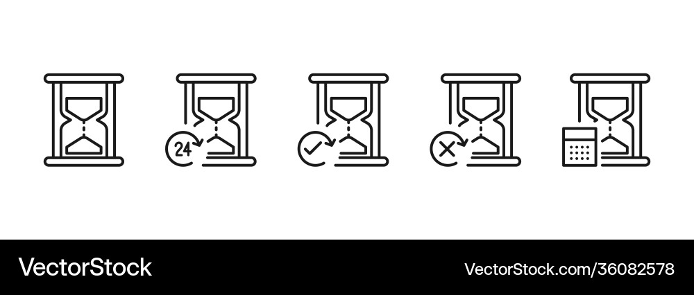 Sand watch line icons linear icon set Sand watch line icons linear icon set vector image