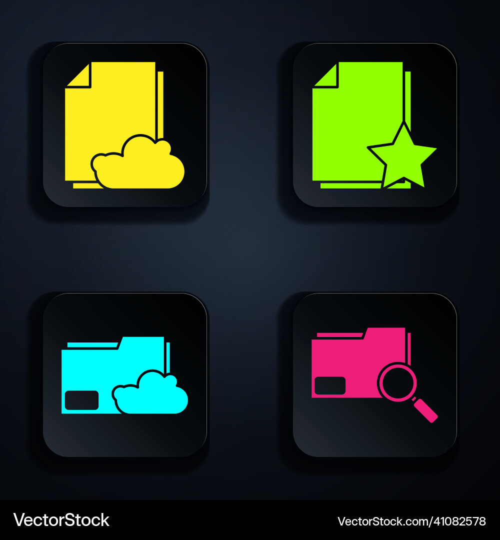 Set search concept with folder cloud storage text Set search concept with folder cloud storage text vector image