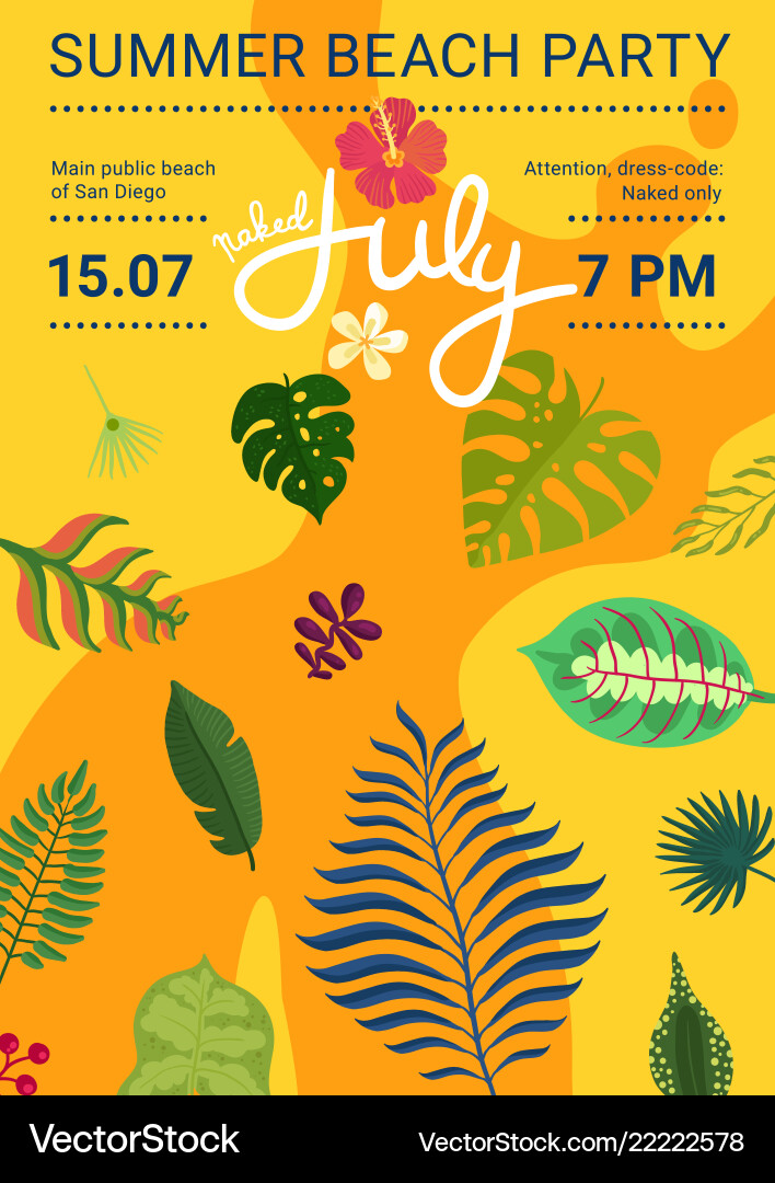 Tropical plants poster vector image