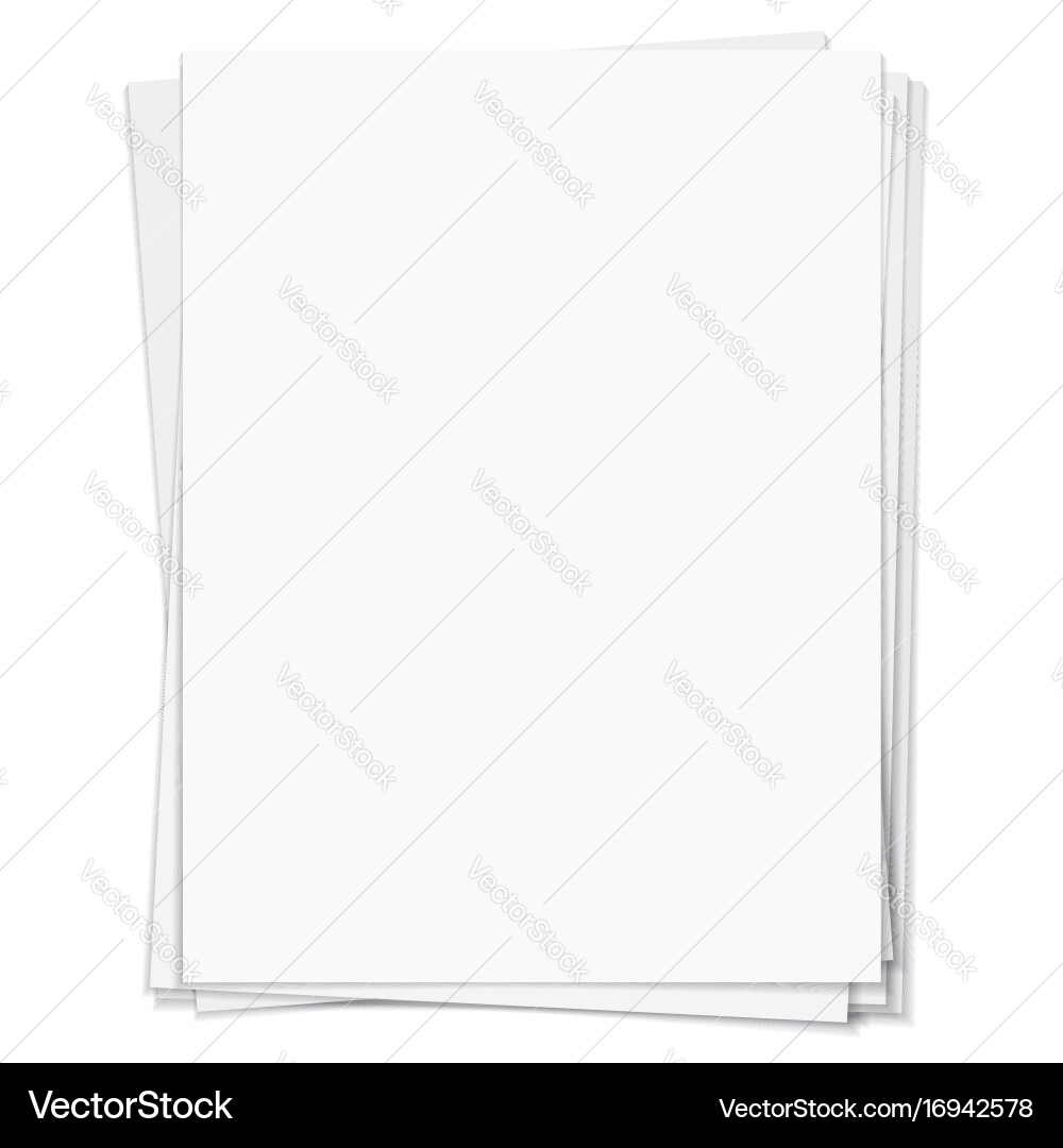 White notebook paper isolated on background vector image