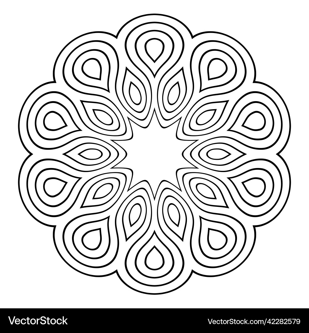 Abstract round symmetrical outline pattern Abstract round symmetrical outline pattern vector image