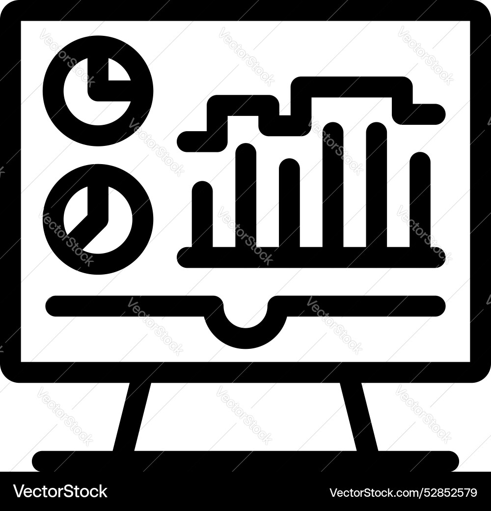 Business analytics on computer screen with charts Business analytics on computer screen with charts Vector Image
