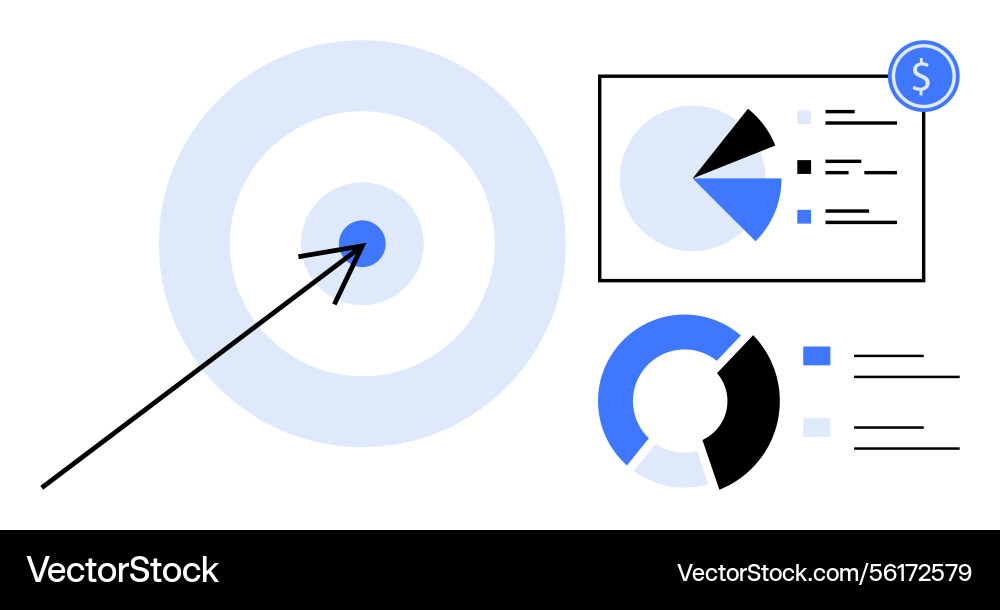 Data-driven target strategy with charts Vector Image