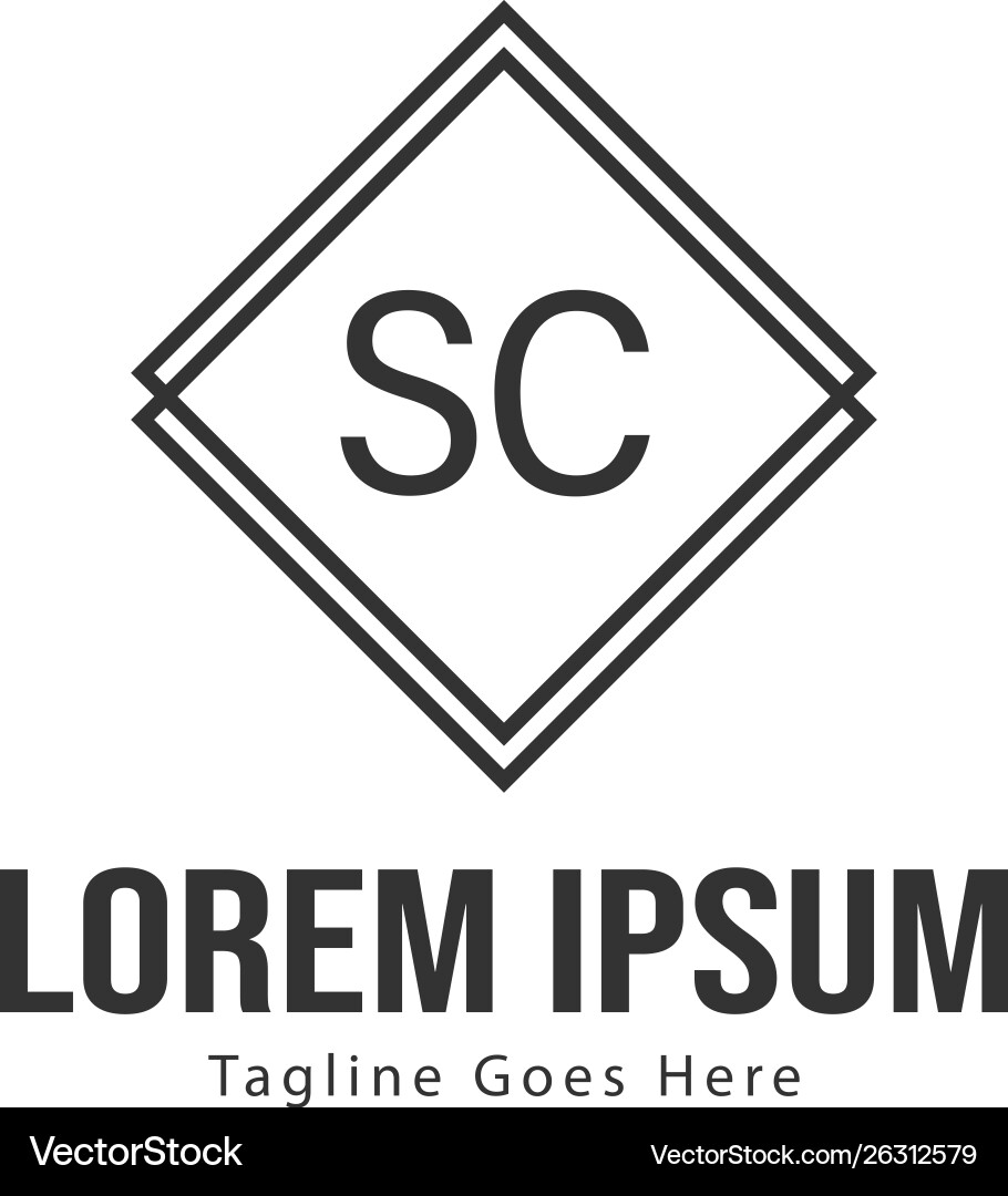 Initial sc logo template with modern frame Initial sc logo template with modern frame vector image