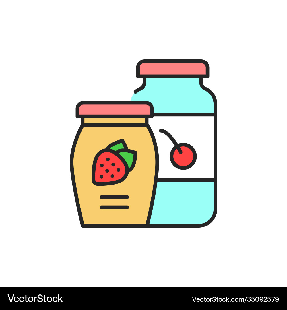 Jam color line icon isolated element Vector Image