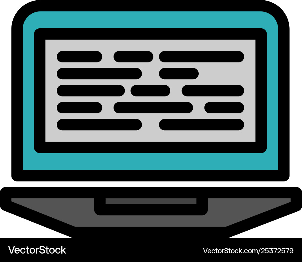 Laptop Kodierung Code Bildschirm Computer flache Farbe Laptop Kodierung Code Bildschirm Computer flache Farbe Vektorbild