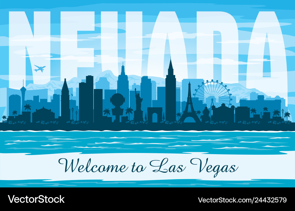 Las Vegas Skyline Silhouette Vector Image