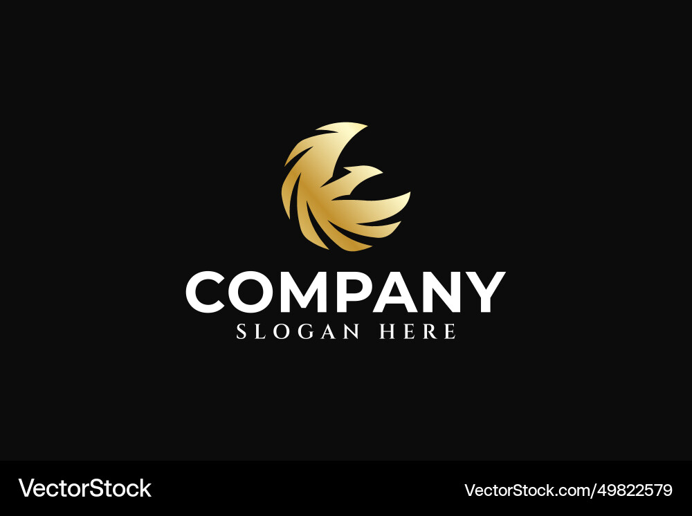 Phoenix bird with circle shape logo design Phoenix bird with circle shape logo design vector image