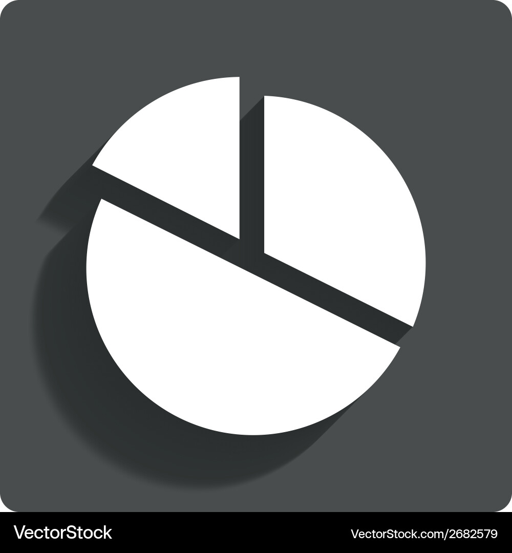 Pie chart graph sign icon diagram button Vector Image