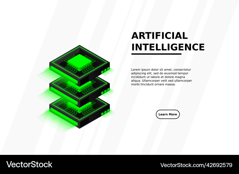 Quantum computer large data processing server Quantum computer large data processing server vector image