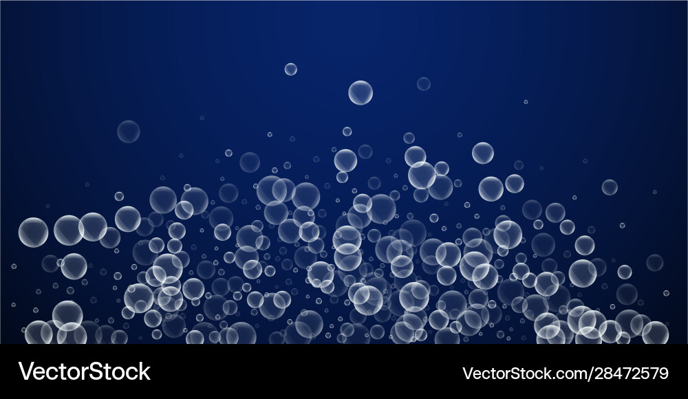 Random soap bubbles abstract background blowing b vector image