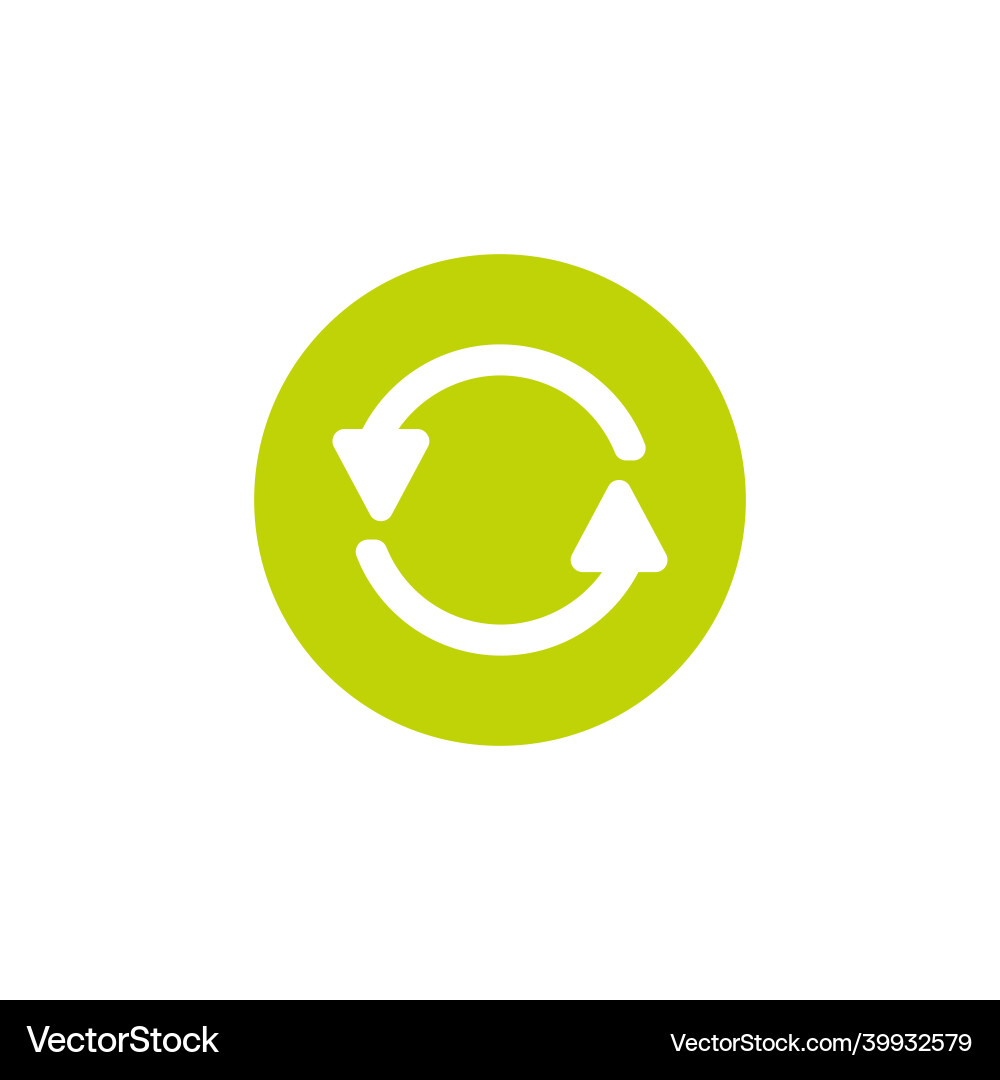 Refresh or reload icon two green round rotation Refresh or reload icon two green round rotation vector image
