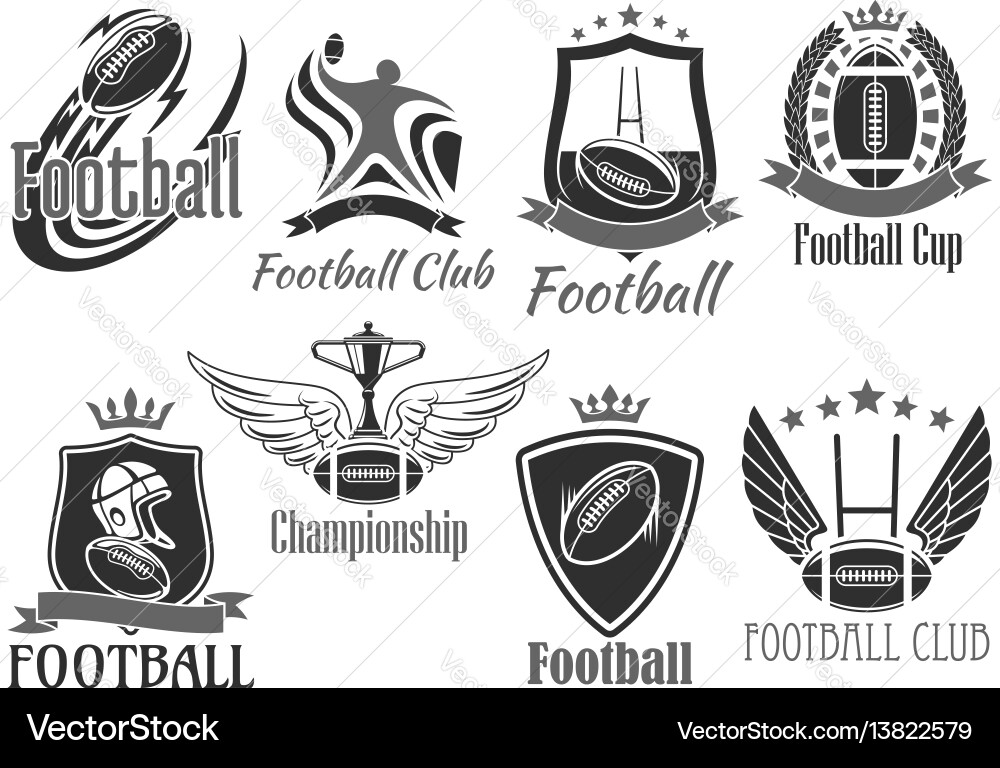 Rugby Championship Badges - Cup & Stars Vector Image