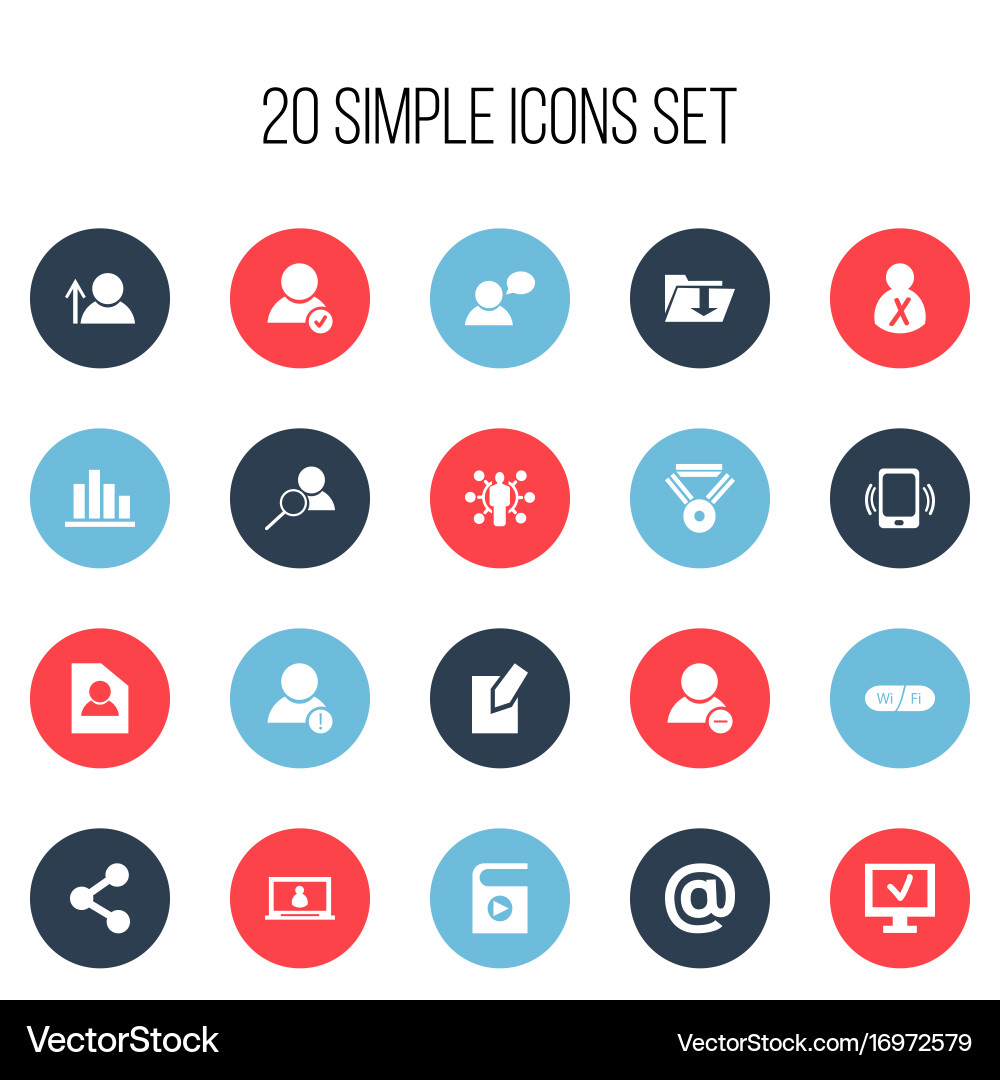 Set of 20 editable web icons includes symbols vector image