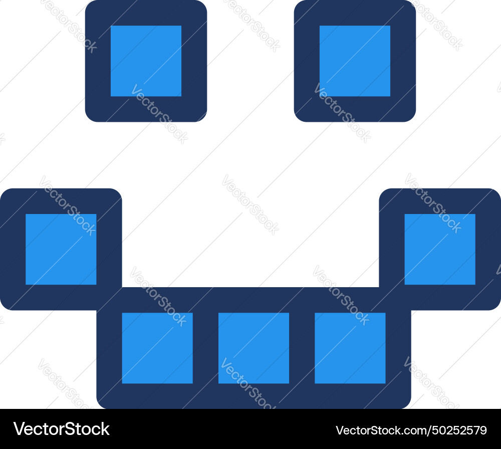 Smiling pixelated robot face chatbot avatar Smiling pixelated robot face chatbot avatar vector image