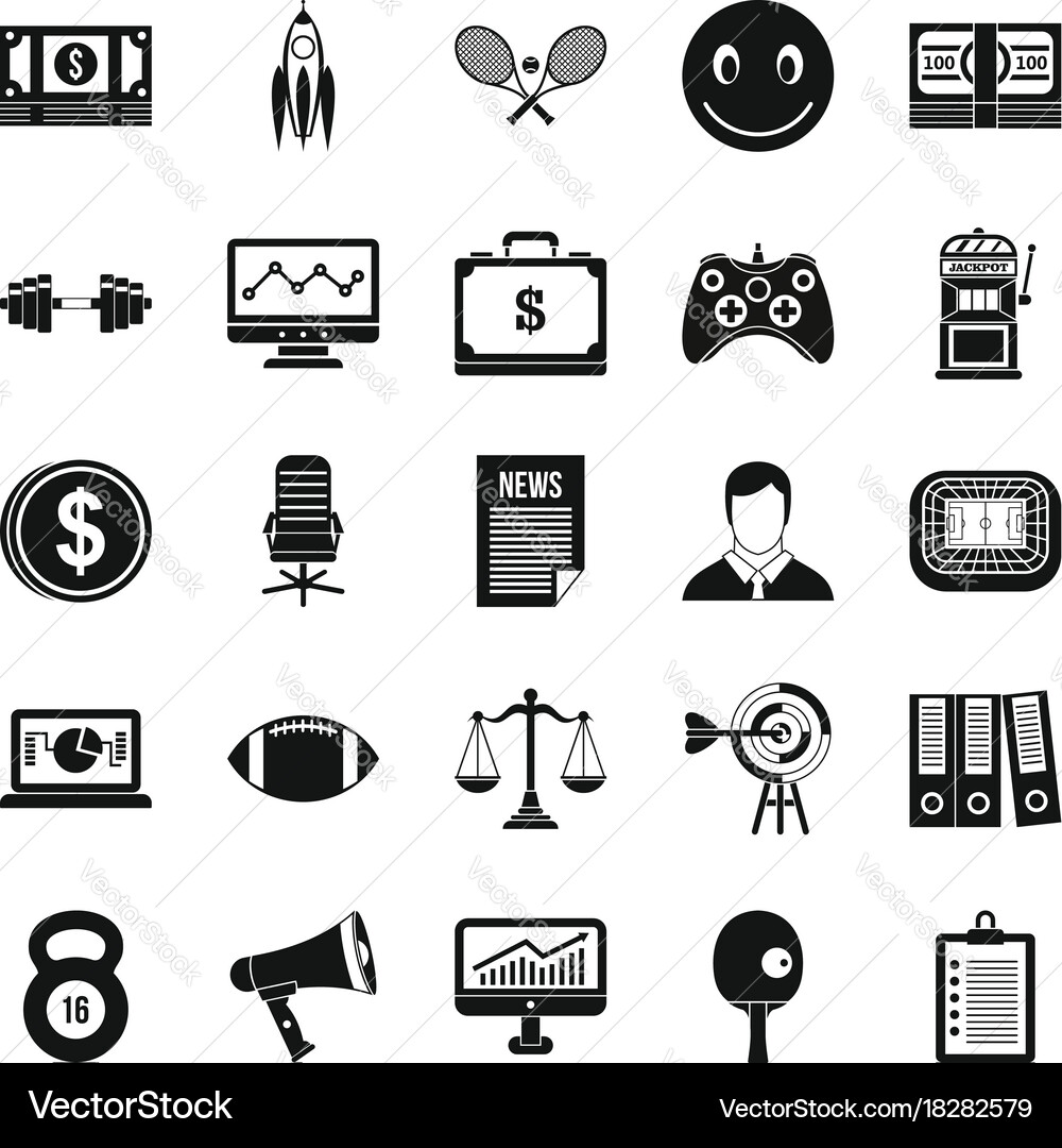 Sweepstake icons set simple style Vector Image