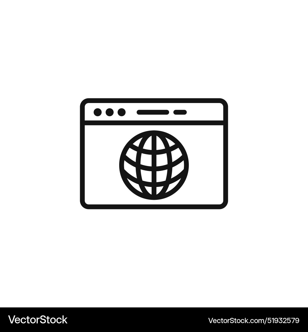 Web browser icon ideal for internet browsing vector image