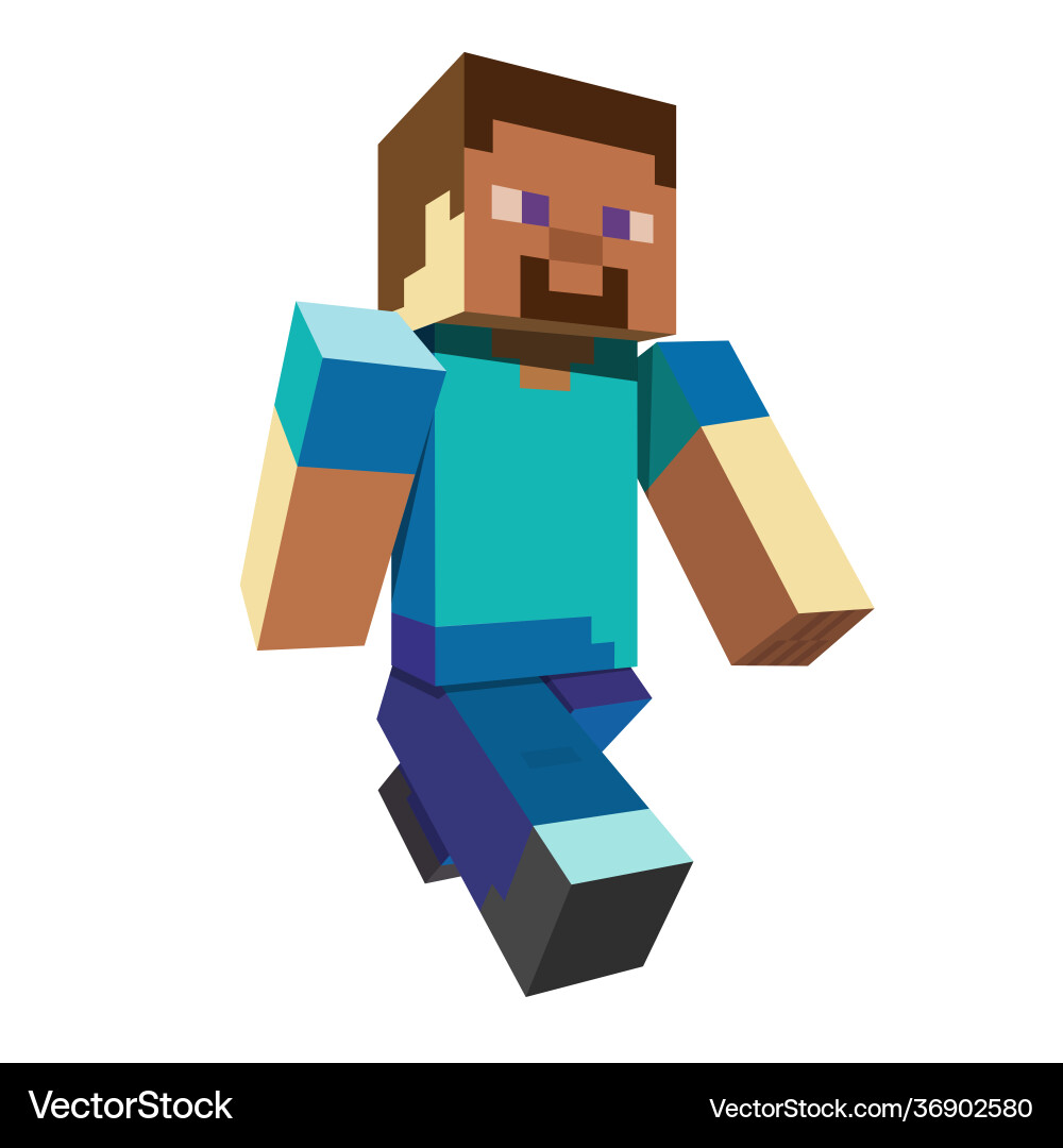 3D Pixel Game Character Concept vector image