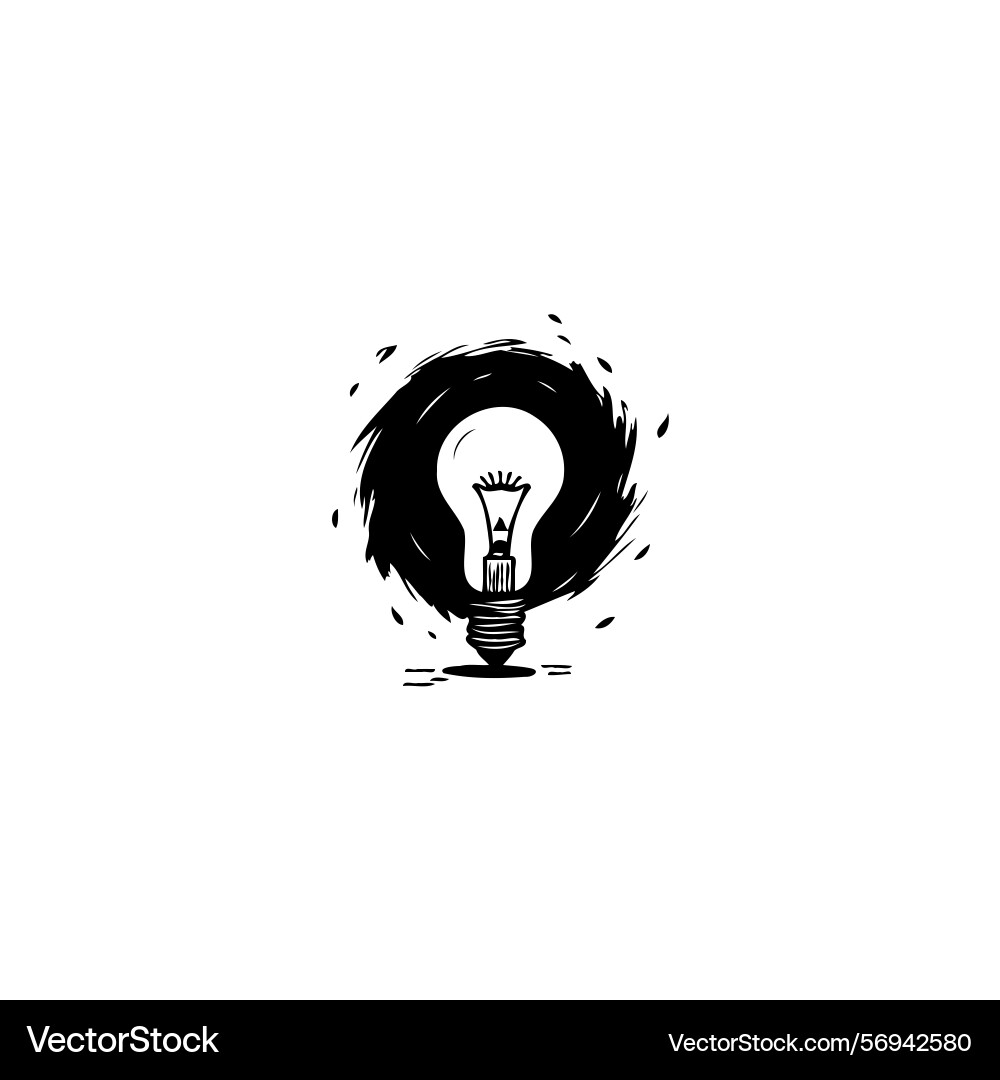 Abstract visualization of a lightbulb encircled Vector Image