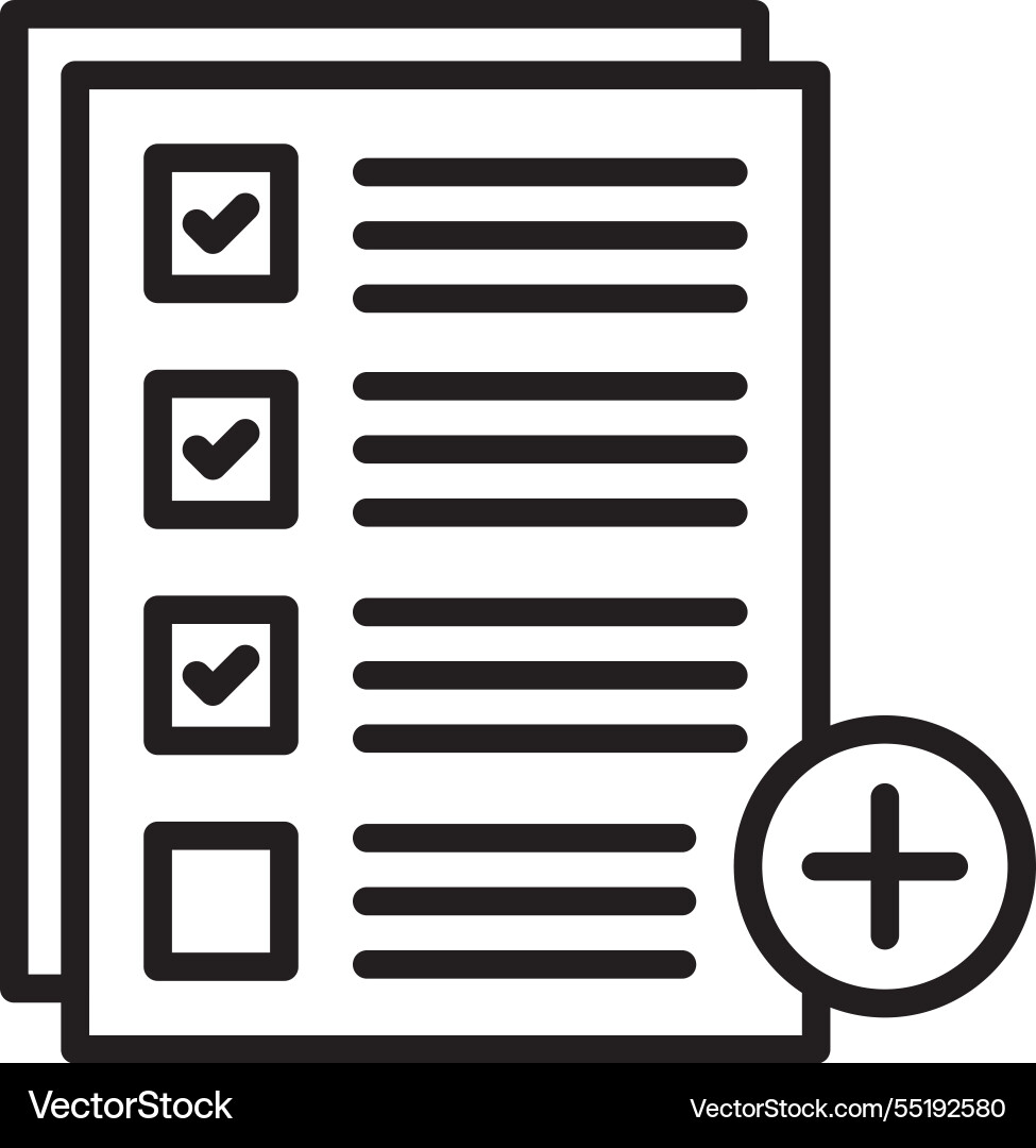 Add task line icon design vector image