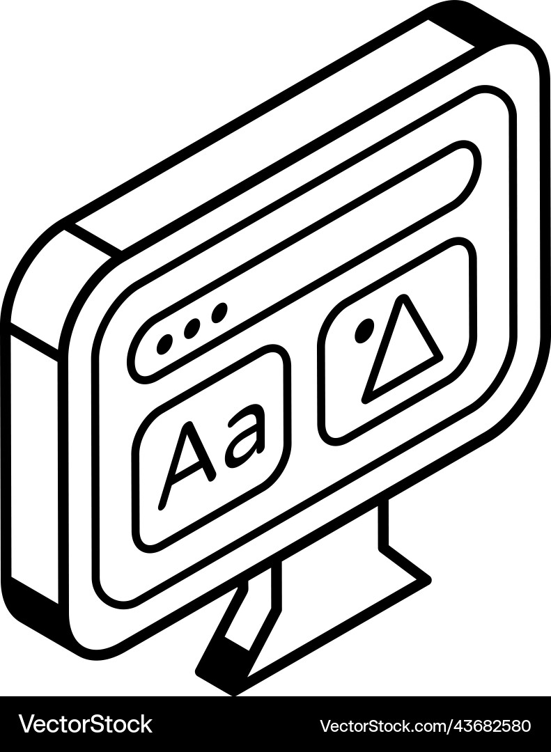 An icon of web designing line design Vector Image