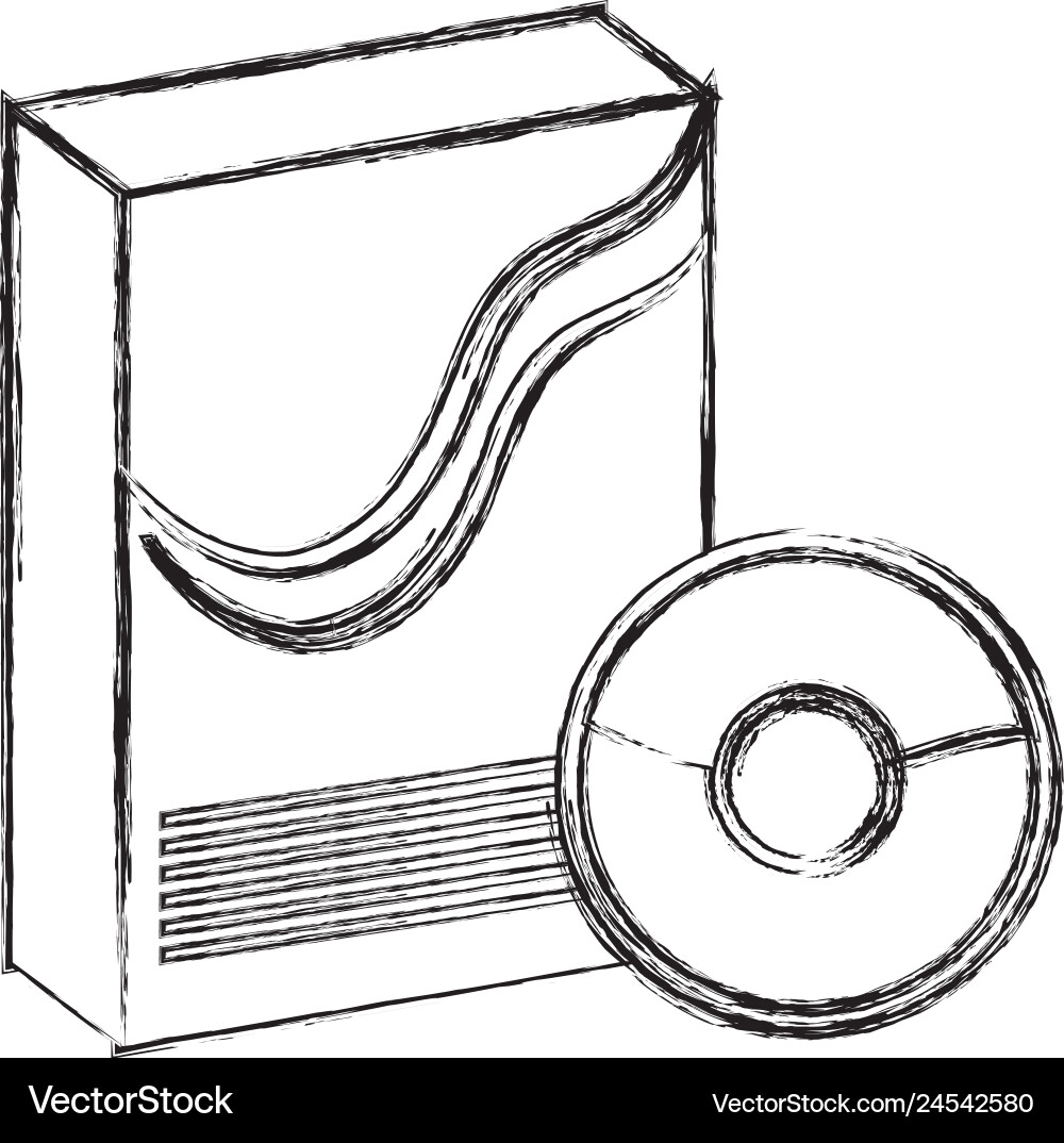 Compact disk in box vector image