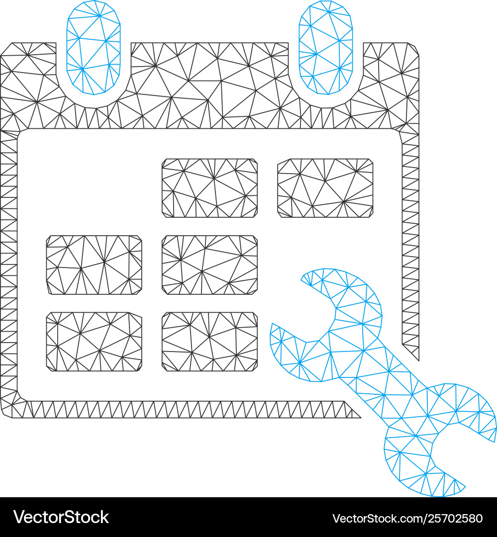 Configure timetable polygonal frame mesh Configure timetable polygonal frame mesh vector image