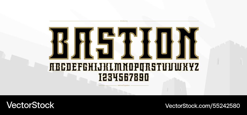 Display bold and strong font for emblems Display bold and strong font for emblems vector image