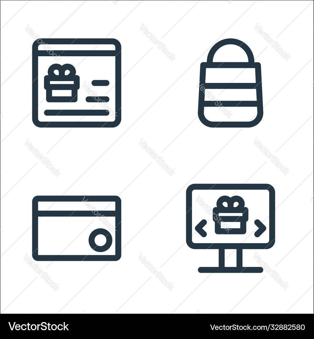 Ecommerce line icons linear set quality Ecommerce line icons linear set quality Vector Image