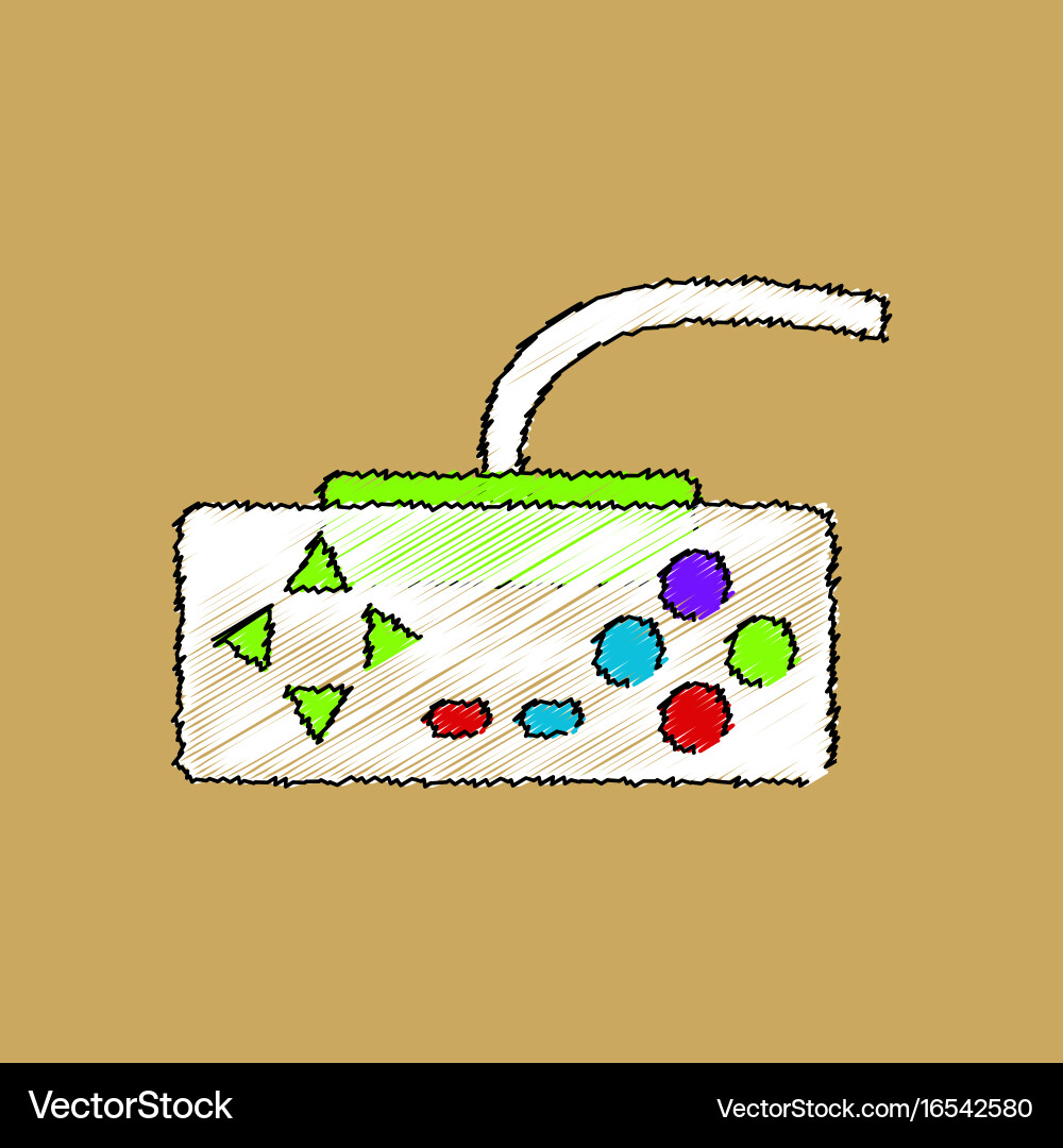 Flat shading style icon playing joystick vector image