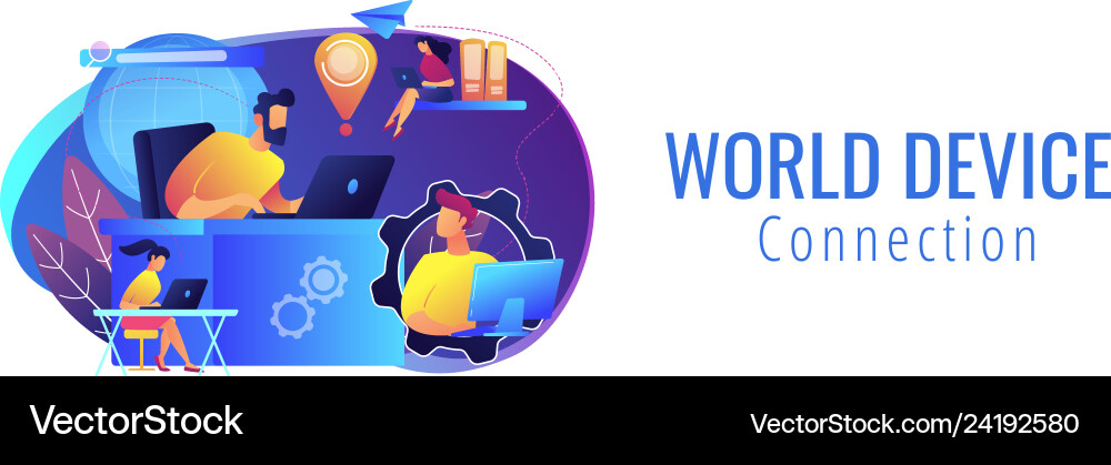 Global network connection concept banner header Global network connection concept banner header vector image