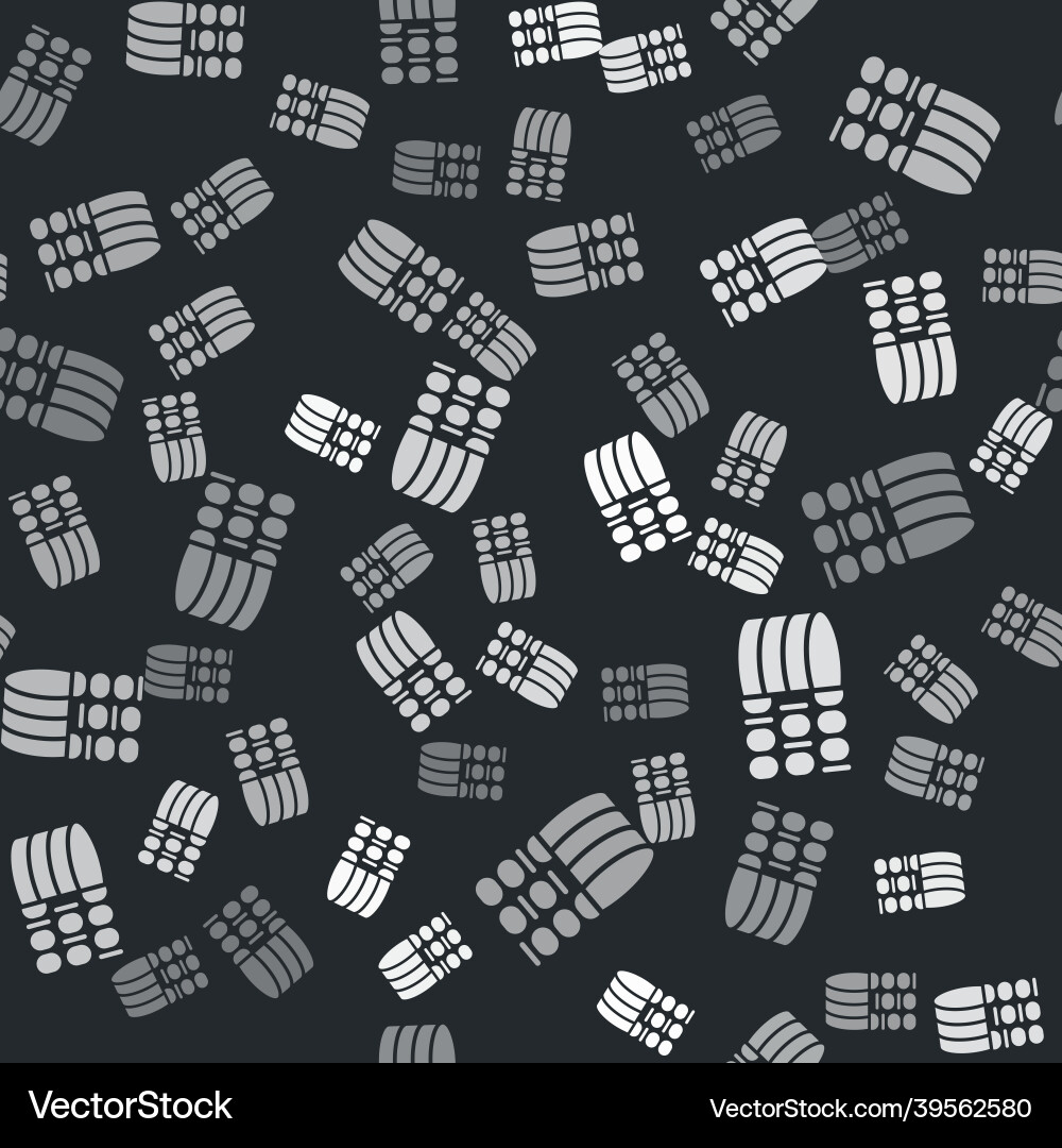 Grey binary code icon isolated seamless pattern Grey binary code icon isolated seamless pattern vector image