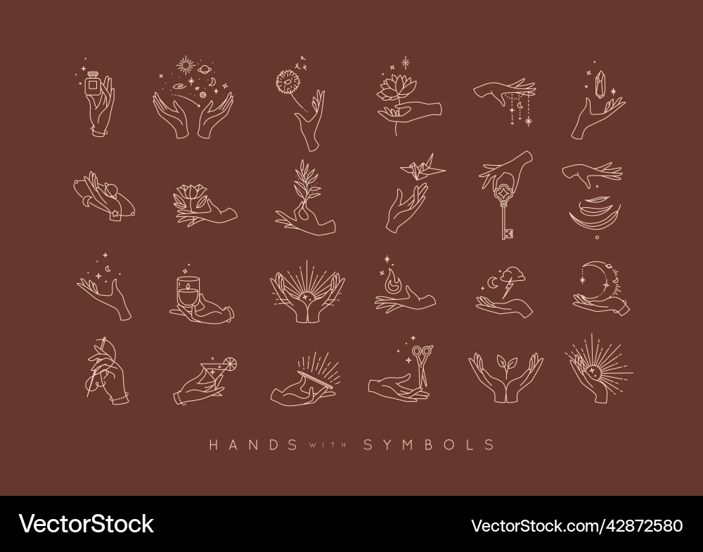 Hands with Symbolic Elements vector image