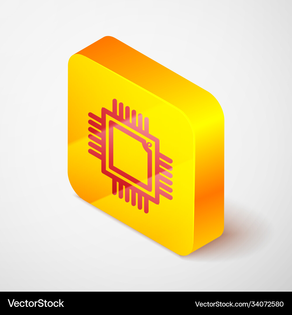 Isometric computer processor with microcircuits Isometric computer processor with microcircuits Vector Image