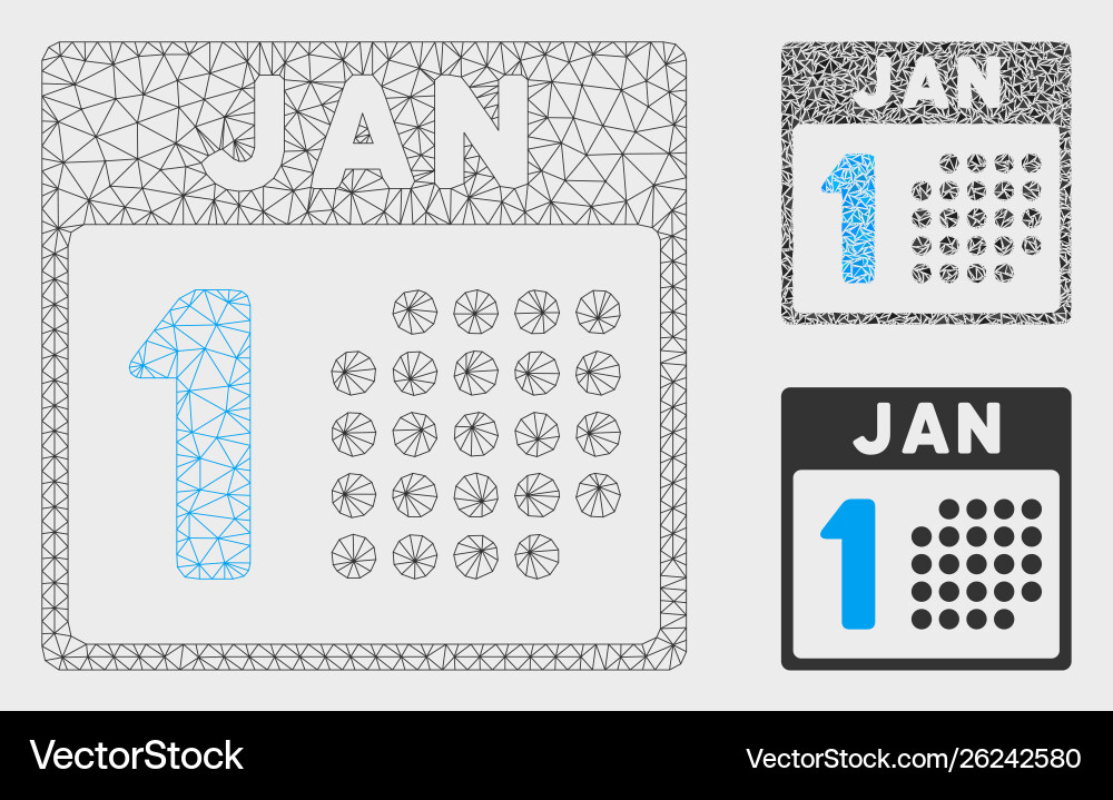 January first mesh network model Vector Image