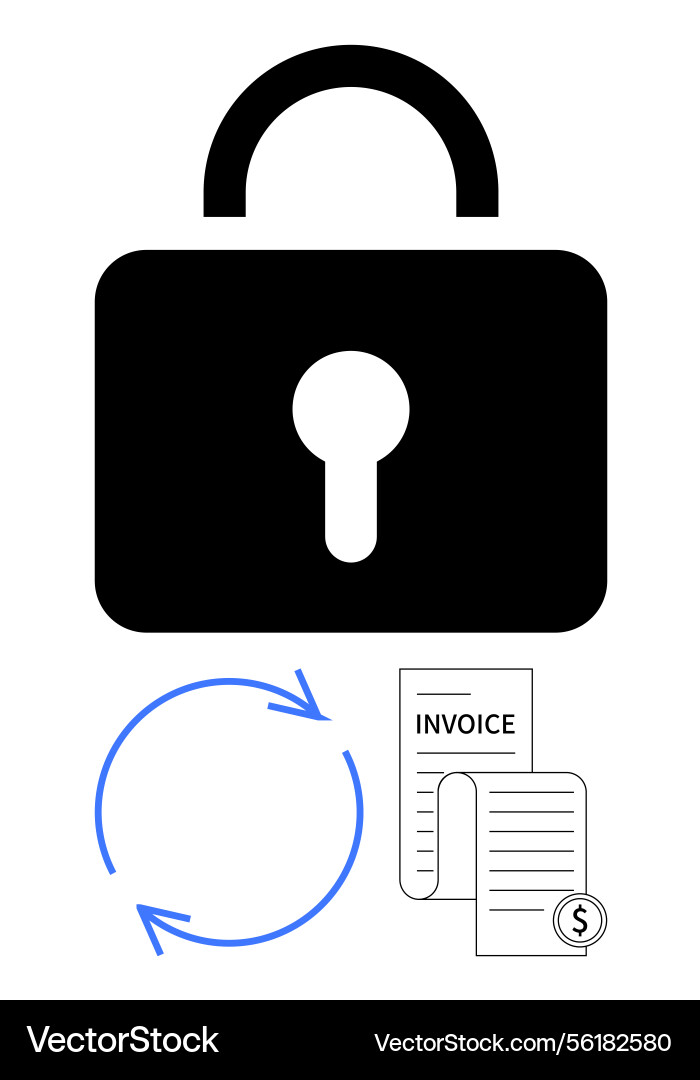 Secure payment cycle depicted with lock recurring Secure payment cycle depicted with lock recurring vector image