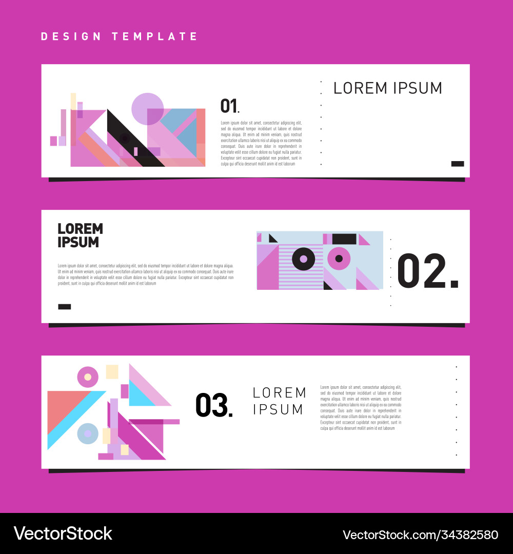 Set abstract banner web design template retro Vector Image