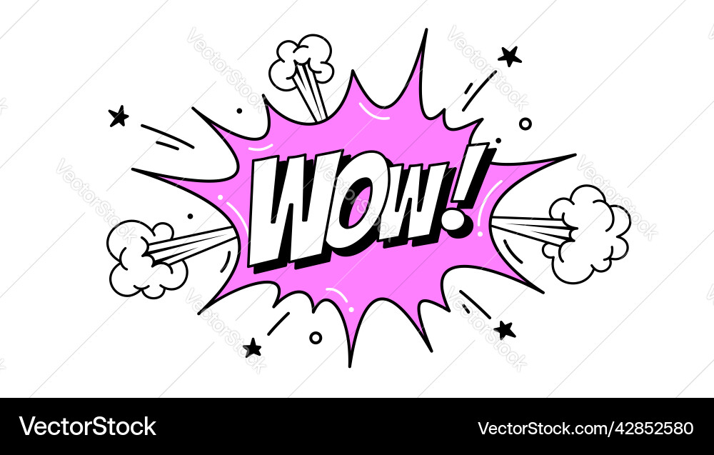 Speech Bubble - Wow Expression Vector Image