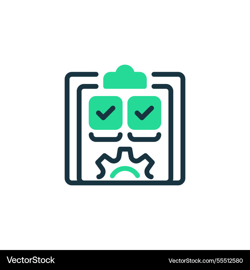 Task management two tone color icon linear style Task management two tone color icon linear style Vector Image