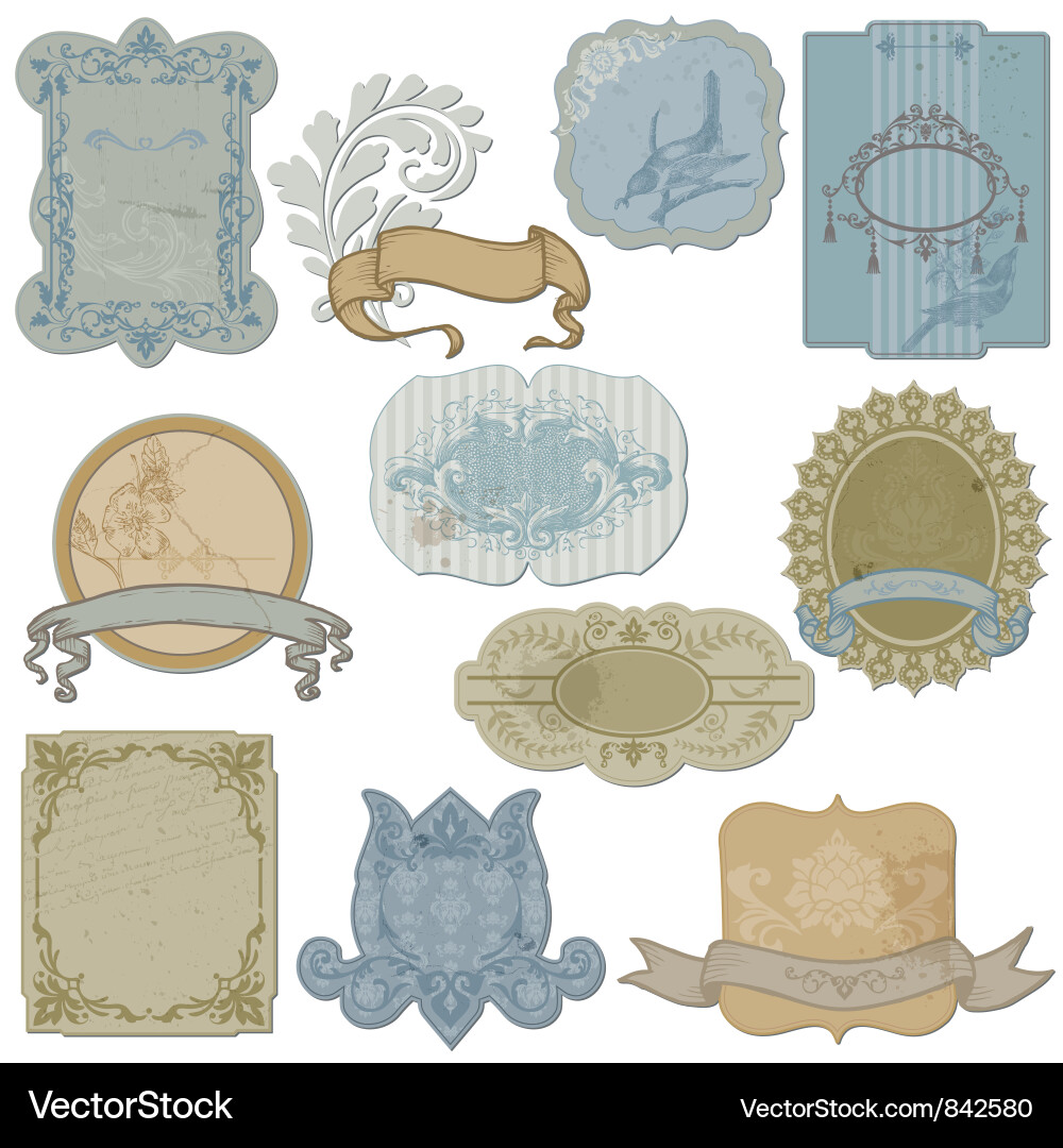 Vintage Label Collection Vector Image
