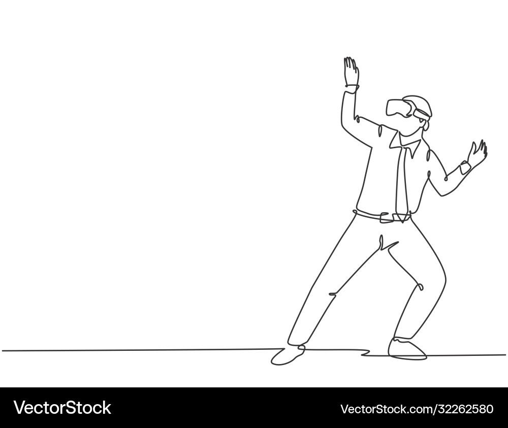 Virtual reality game player concept single Vector Image